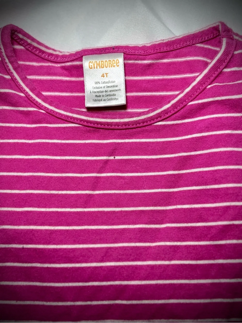 Gymboree Hot Pink Striped Tee with Rainbow Appliqué